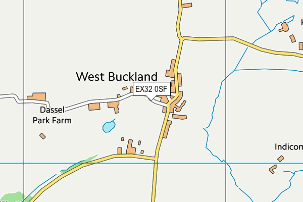 EX32 0SF map - OS VectorMap District (Ordnance Survey)