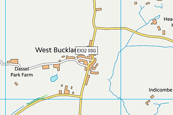 EX32 0SG map - OS VectorMap District (Ordnance Survey)
