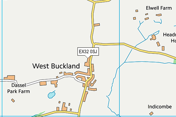 EX32 0SJ map - OS VectorMap District (Ordnance Survey)