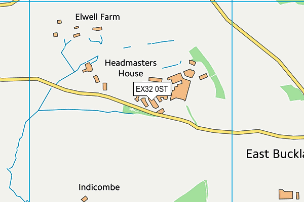 EX32 0ST map - OS VectorMap District (Ordnance Survey)