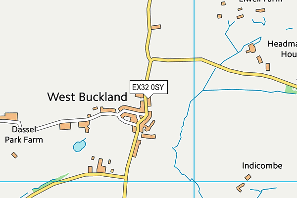 EX32 0SY map - OS VectorMap District (Ordnance Survey)