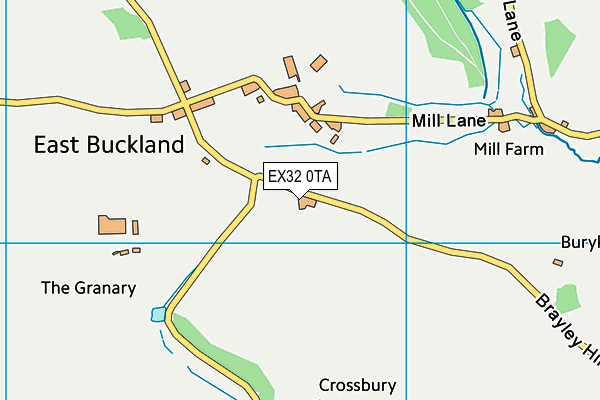 EX32 0TA map - OS VectorMap District (Ordnance Survey)