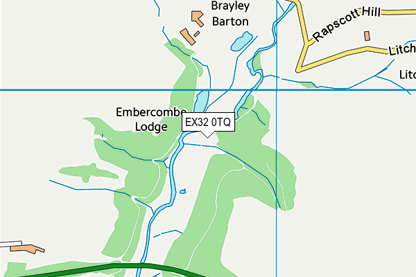 EX32 0TQ map - OS VectorMap District (Ordnance Survey)