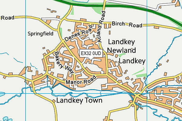 EX32 0UD map - OS VectorMap District (Ordnance Survey)