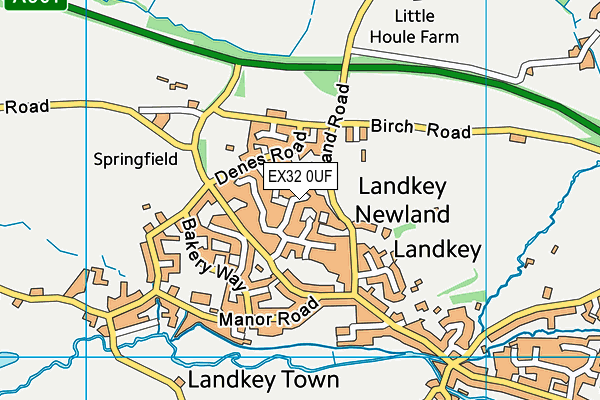 EX32 0UF map - OS VectorMap District (Ordnance Survey)