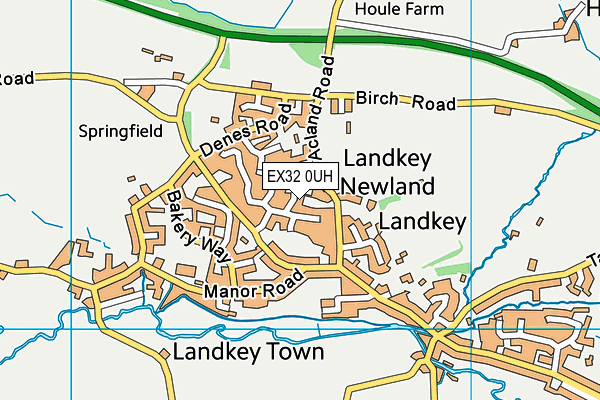 EX32 0UH map - OS VectorMap District (Ordnance Survey)