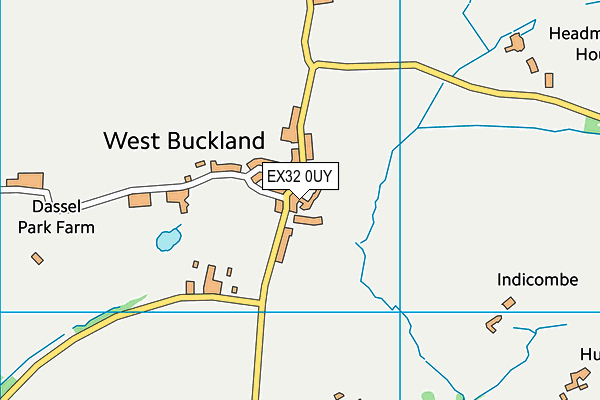 EX32 0UY map - OS VectorMap District (Ordnance Survey)