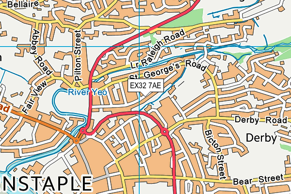 EX32 7AE map - OS VectorMap District (Ordnance Survey)