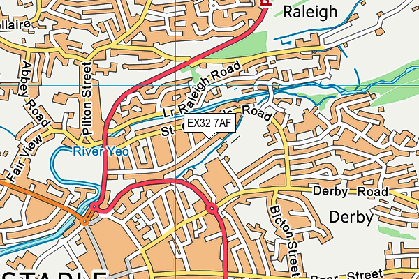 EX32 7AF map - OS VectorMap District (Ordnance Survey)