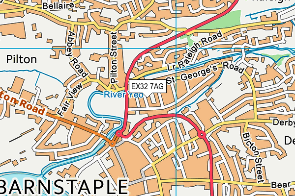 EX32 7AG map - OS VectorMap District (Ordnance Survey)