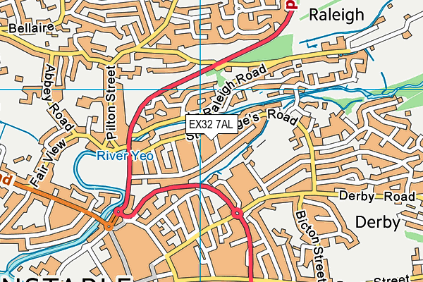 EX32 7AL map - OS VectorMap District (Ordnance Survey)