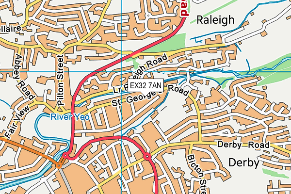 EX32 7AN map - OS VectorMap District (Ordnance Survey)