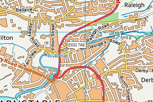 EX32 7AS map - OS VectorMap District (Ordnance Survey)