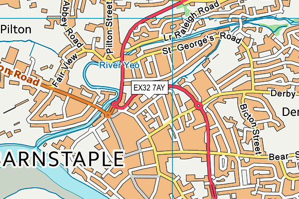 EX32 7AY map - OS VectorMap District (Ordnance Survey)