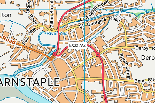 EX32 7AZ map - OS VectorMap District (Ordnance Survey)