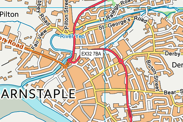 EX32 7BA map - OS VectorMap District (Ordnance Survey)