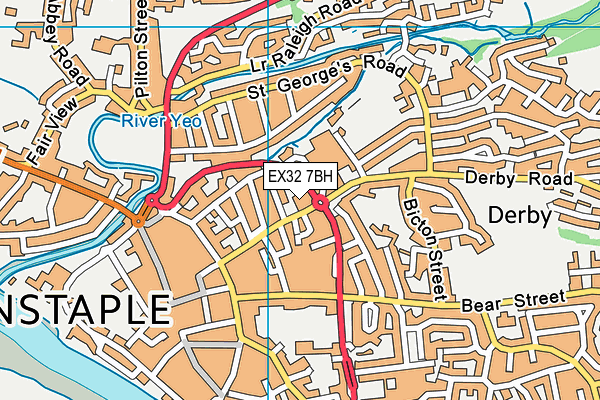 EX32 7BH map - OS VectorMap District (Ordnance Survey)