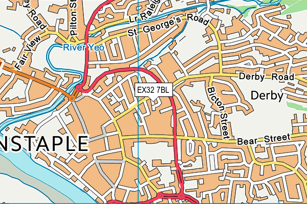 EX32 7BL map - OS VectorMap District (Ordnance Survey)