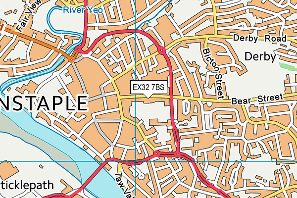 EX32 7BS map - OS VectorMap District (Ordnance Survey)