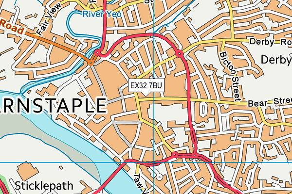 EX32 7BU map - OS VectorMap District (Ordnance Survey)