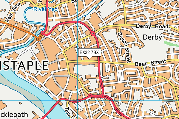 EX32 7BX map - OS VectorMap District (Ordnance Survey)