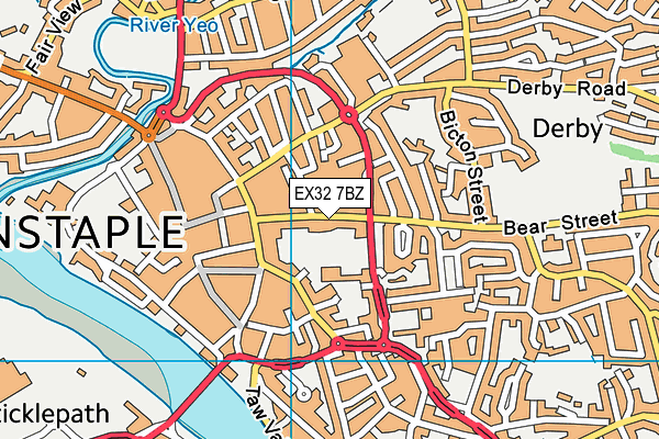 EX32 7BZ map - OS VectorMap District (Ordnance Survey)