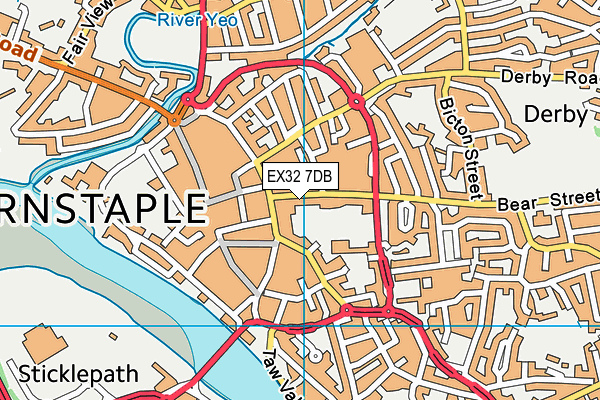 EX32 7DB map - OS VectorMap District (Ordnance Survey)