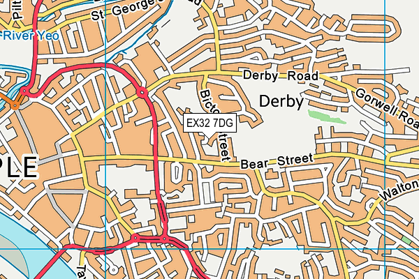 EX32 7DG map - OS VectorMap District (Ordnance Survey)
