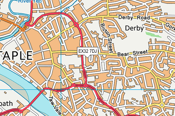 EX32 7DJ map - OS VectorMap District (Ordnance Survey)