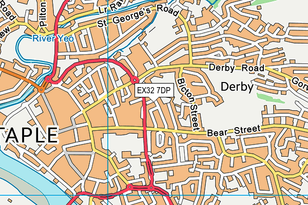 EX32 7DP map - OS VectorMap District (Ordnance Survey)