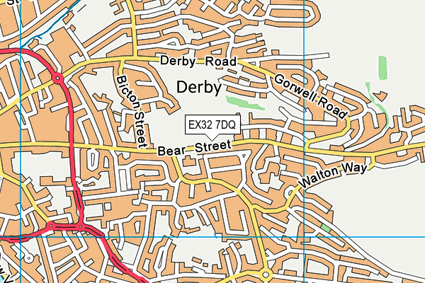 EX32 7DQ map - OS VectorMap District (Ordnance Survey)