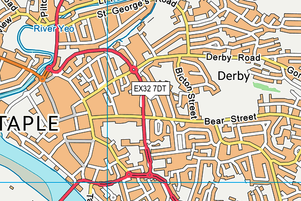 EX32 7DT map - OS VectorMap District (Ordnance Survey)