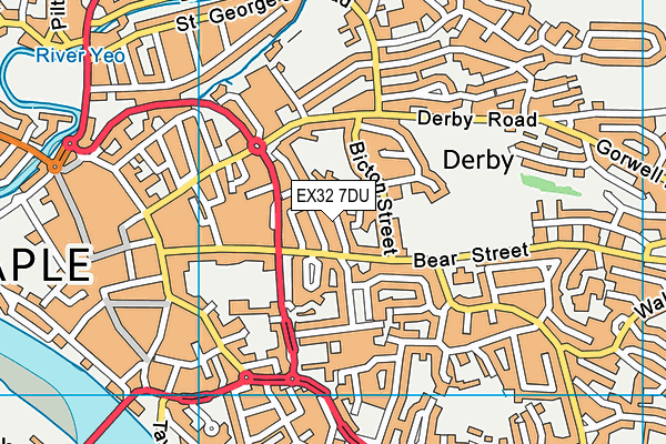 EX32 7DU map - OS VectorMap District (Ordnance Survey)