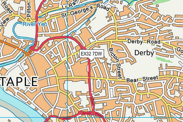 EX32 7DW map - OS VectorMap District (Ordnance Survey)