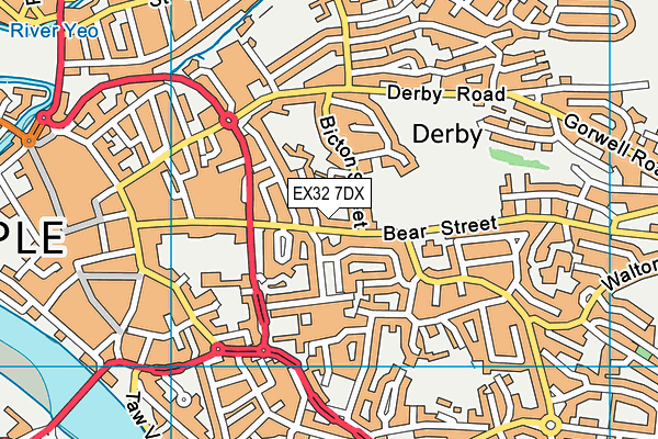 EX32 7DX map - OS VectorMap District (Ordnance Survey)