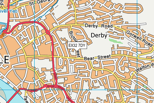 EX32 7DY map - OS VectorMap District (Ordnance Survey)