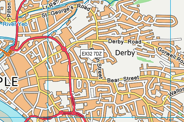 EX32 7DZ map - OS VectorMap District (Ordnance Survey)