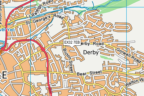 EX32 7EB map - OS VectorMap District (Ordnance Survey)