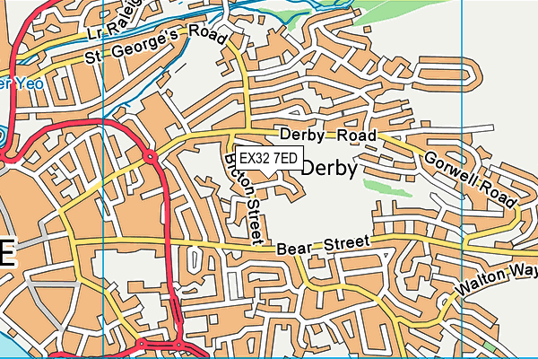 EX32 7ED map - OS VectorMap District (Ordnance Survey)