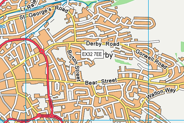 EX32 7EE map - OS VectorMap District (Ordnance Survey)