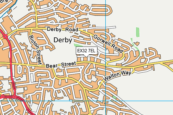 EX32 7EL map - OS VectorMap District (Ordnance Survey)
