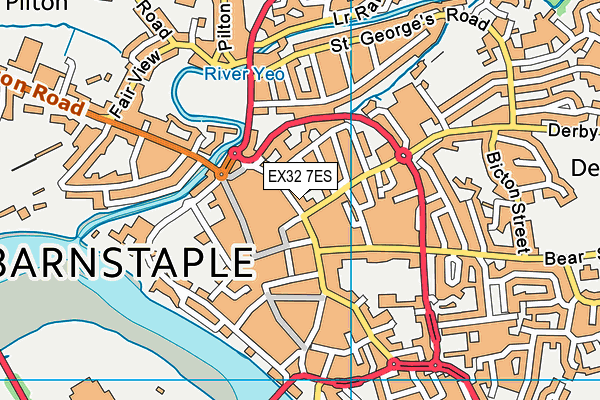 EX32 7ES map - OS VectorMap District (Ordnance Survey)