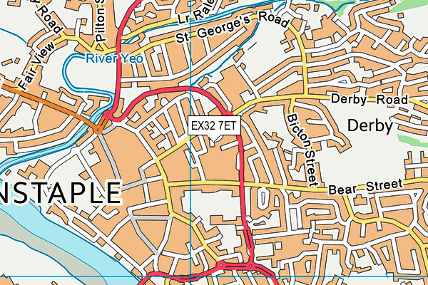 EX32 7ET map - OS VectorMap District (Ordnance Survey)