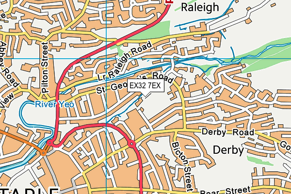 EX32 7EX map - OS VectorMap District (Ordnance Survey)