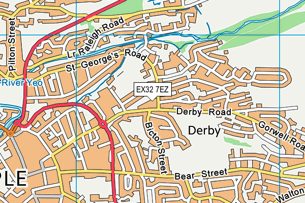 EX32 7EZ map - OS VectorMap District (Ordnance Survey)