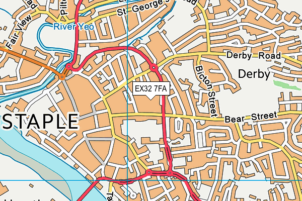 EX32 7FA map - OS VectorMap District (Ordnance Survey)