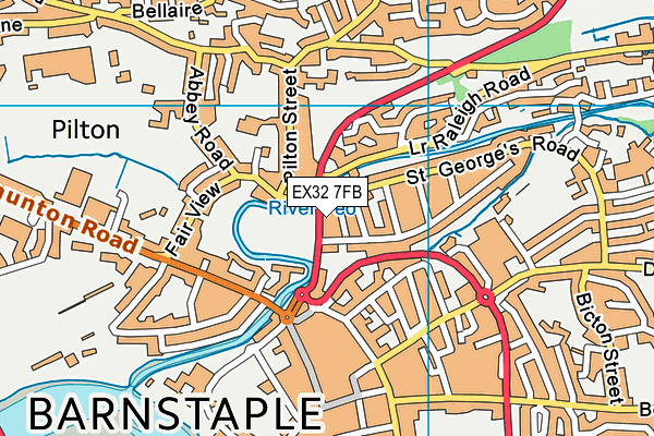 EX32 7FB map - OS VectorMap District (Ordnance Survey)