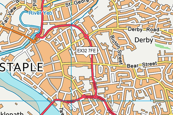 EX32 7FE map - OS VectorMap District (Ordnance Survey)