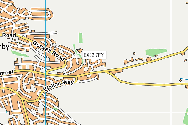 EX32 7FY map - OS VectorMap District (Ordnance Survey)
