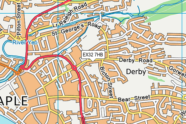 EX32 7HB map - OS VectorMap District (Ordnance Survey)